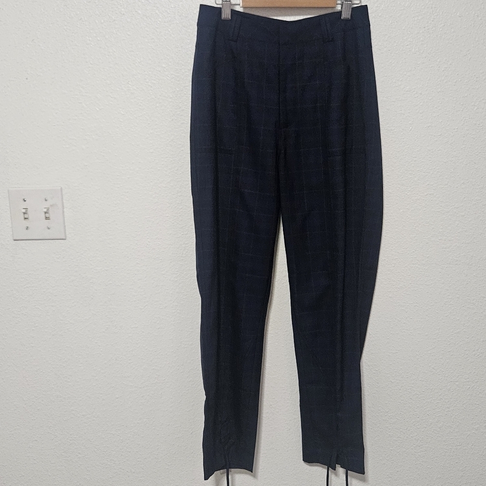 NWT Haute Hippie blue check pants size 4